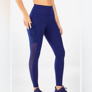Fabletics Navy/mesh On-The-Go Powerhold High- waisted leggings